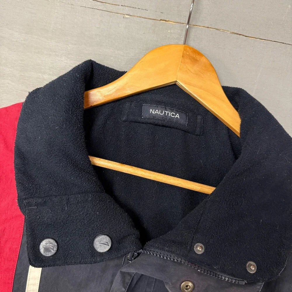 Vintage Nautica Reversible Bomber Jacket Navy Red Colorblock Large